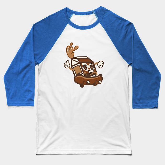 Chocolate Milk Shred Baseball T-Shirt by Buenos Biscuits